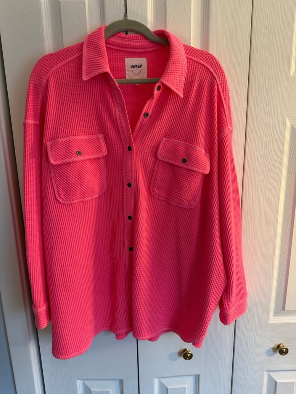 AERIE Waffle Button Down (L)